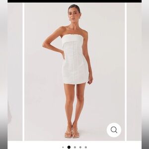 Peppermayo White Strapless Bodycon Dress